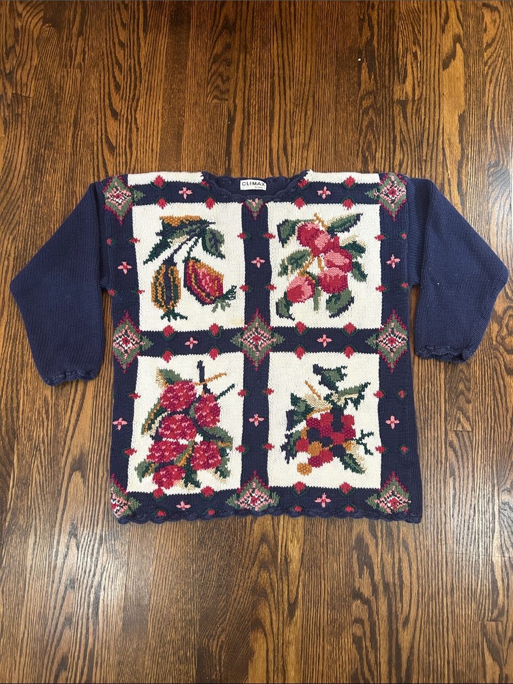 Vintage Knit Floral Sweater